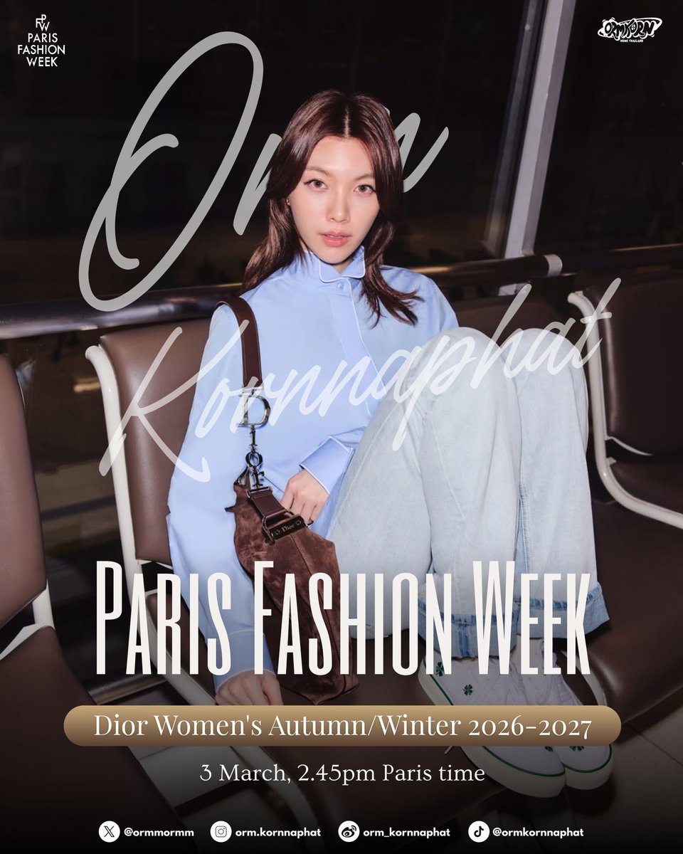 Dior comes alive with Orm Kornnaphat’s fearless and playful style🇫🇷🤍

LINGORM TAKEOFF TO DIORAW26
#LingOrmDiorAW26APTLook
#OrmKornnaphat #Dior 
#DiorAW26 #PFW 
<a href="/Dior/">Dior</a> <a href="/ormmormm/">orm kornnaphat🌈</a>