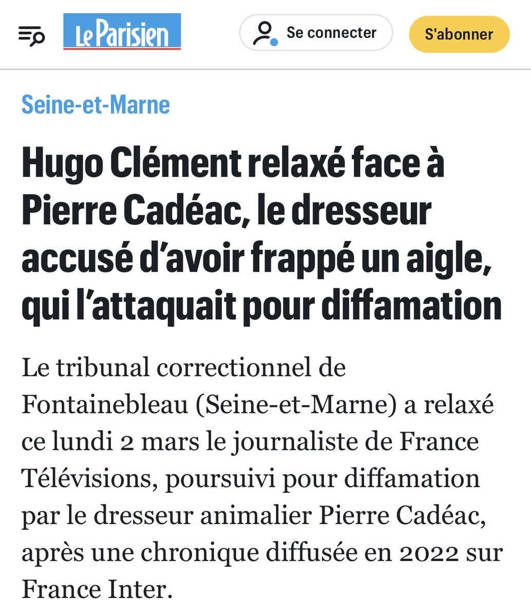 « Les propos proférés se basent sur une enquête s’appuyant sur des bases suffisantes », justifie le président de l’audience, Jacques Montacié.

leparisien.fr/seine-et-marne…