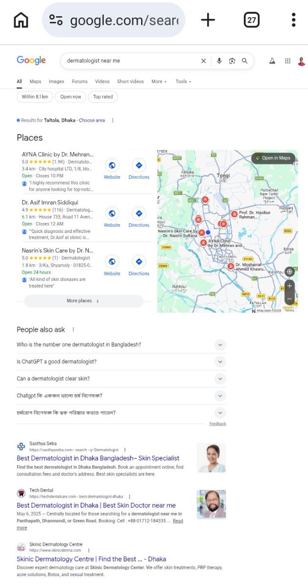 78% of patients now search Google &amp; AI platforms before booking a dermatologist?

If your clinic isn't showing up in both, you're already invisible.

I offer a free SEO Audit built specifically for dermatology clinics.

Drop ""AUDIT"" in the comments or send me a DM.