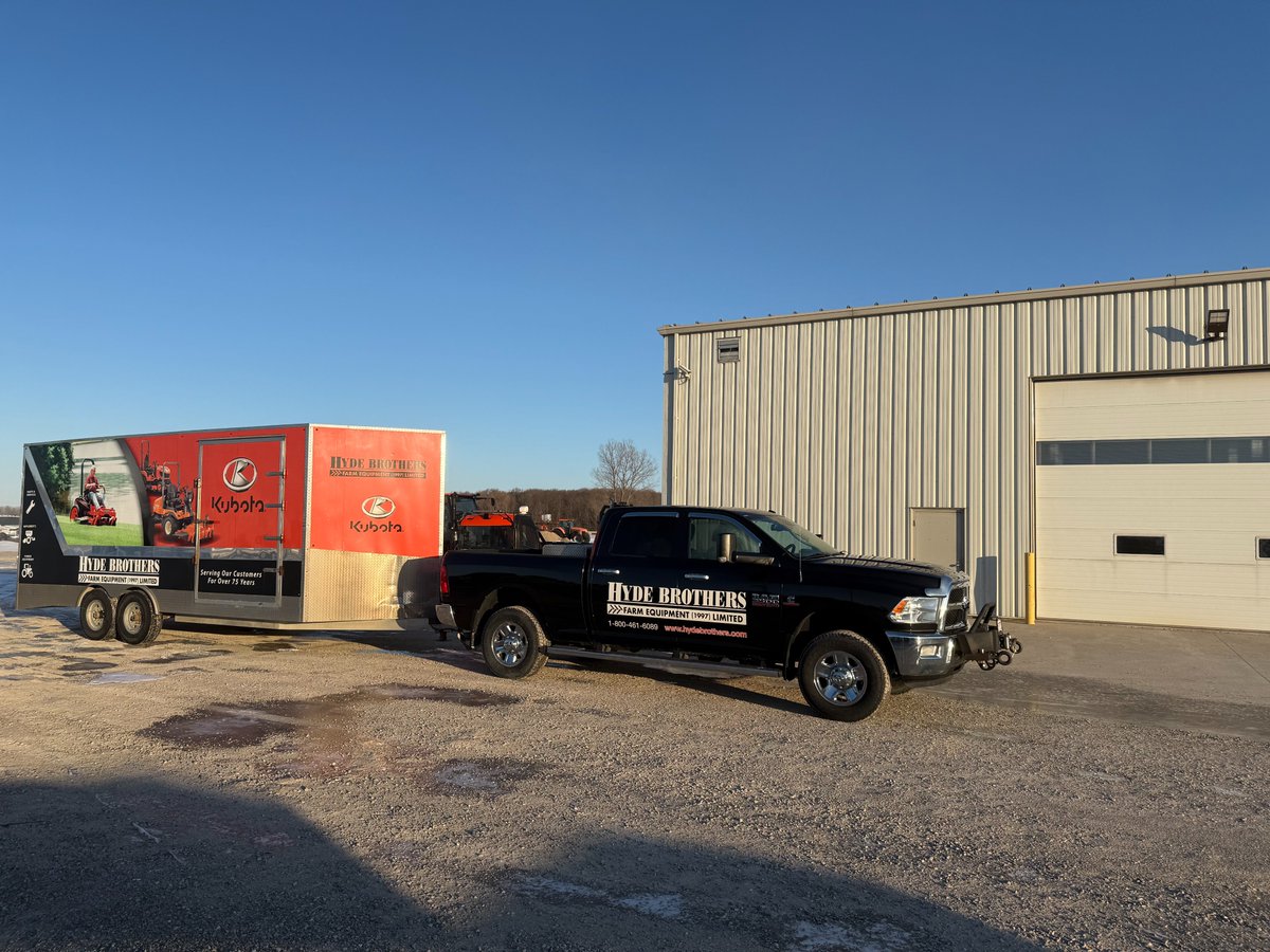 Hyde_Brothers's tweet photo. On the road and ready to roll.

Our Hyde Brothers truck and trailer loaded up and heading out — delivering the power and performance you expect from Kubota. Whether it’s sales, service, or support, we’re bringing it straight to you.

Where are we headed next? 👀 https://t.co/lbdAqEcnph