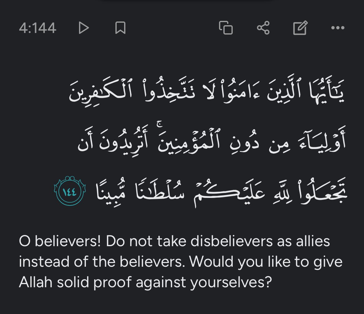 A direct command from Allah Himself and they have the gall to act surprised