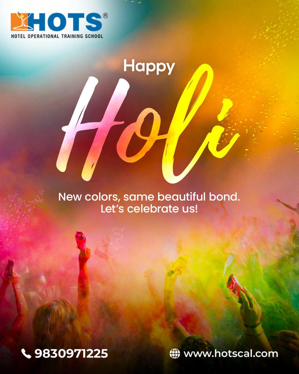 hotscal's tweet photo. At HOTS 🏨, we believe the most vibrant colors aren't in the gulal, but in the diversity and passion of our students! This Holi 🌈, we’re celebrating the masterpiece we’re building together! 🤝

May your life be painted with the hues of success, joy, and endless opportunities 🌟 https://t.co/pqLnphwgQw