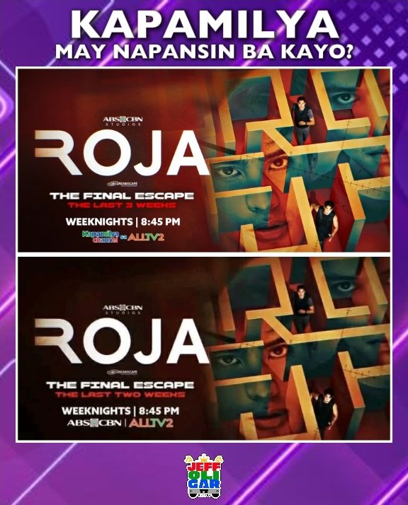JeffOGarcia47's tweet photo. KAPAMILYA... May napansin ba kayo?!

Let's spot the difference!

#ABSCBN #ALLTV2 https://t.co/e4ZdthEwXx