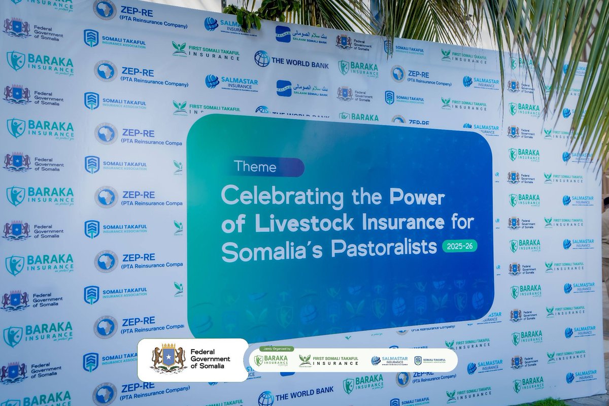 SomaliRe's tweet photo. We were proud to play a key role in the Livestock Insurance Program 2025–26 at the Drought Payout Ceremony. 

First Somali Takaful Insurance is committed to empowering Somali livestock herders. 

Thanks to the Federal Government, World Bank &amp; ZEP-RE.

#DroughtPayoutCeremony https://t.co/jKrmAMga9E