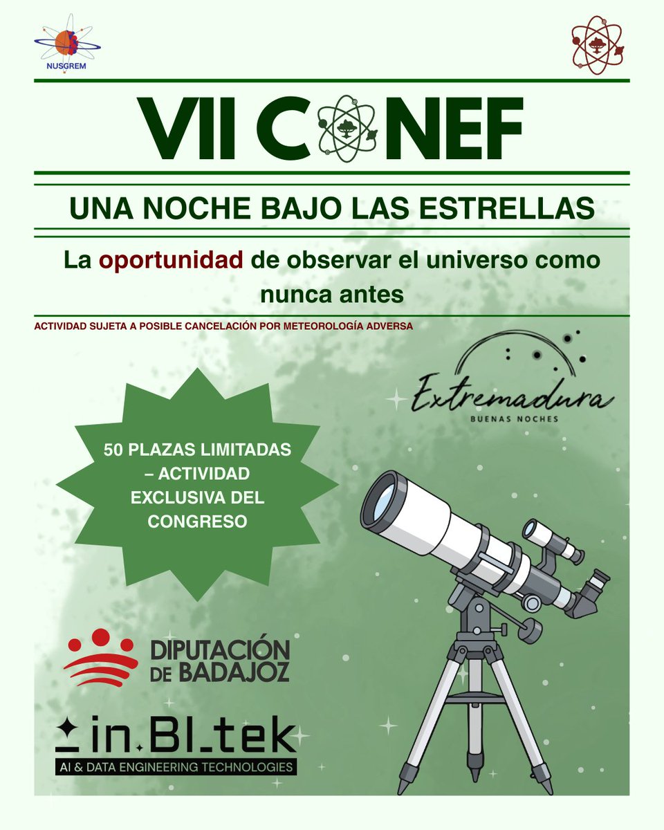 conef_es's tweet photo. ¡Buenas tardes a todos, os traemos noticias! 📢

Hemos preparado varias actividades, pero las plazas son limitadas. Si estáis apuntados al VII CONEF, mirad en vuestro correo electrónico, ya que ahí encontraréis un enlace para inscribiros a las actividades. ¡Nos vemos el jueves!⏳ https://t.co/njuBKNBEfi