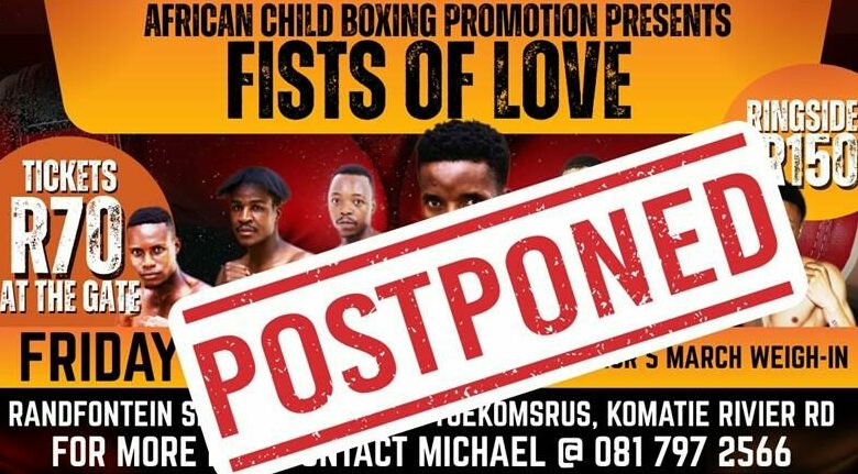 Unforeseen challenges force organisers to postpone Friday’s youth and amateur boxing tournament in Randfontein.

citizen.co.za/randfontein-he…