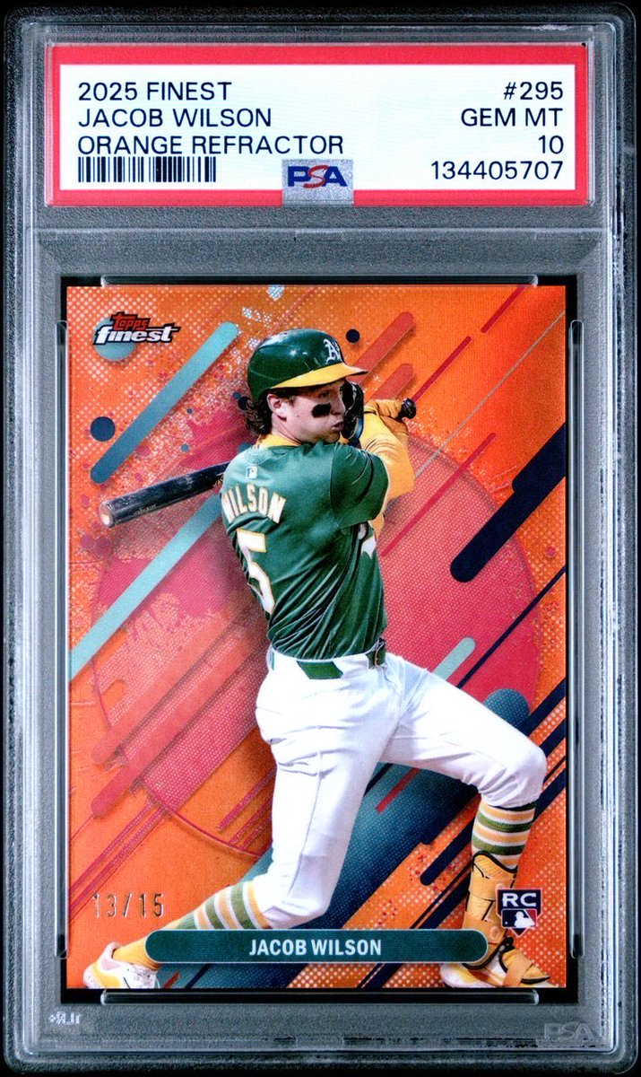 StevenWertheim's tweet photo. @collec_sport @THFpro_Cards Jacob Wilson /15 PSA 10 - $250 shipped. Recent raw sale at $125
Jackson Merrill /50 PSA 10 - $300 shipped. Recent sale /100 at $173 https://t.co/r8jVEJkm5U
