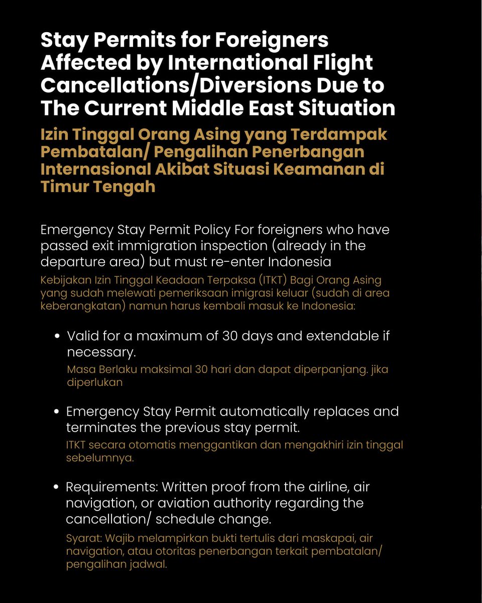 imigrasi_soetta's tweet photo. Unable to depart due to an emergency situation?
Important stay permit information for foreign nationals.
#residencepermit #Immigration #ITKT #foreigner https://t.co/VKVcQmNvES