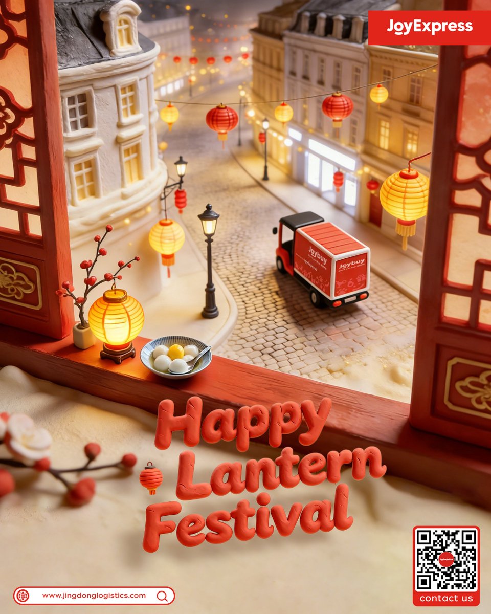 JingdongL96054's tweet photo. Happy Lantern Festival 🏮
We celebrate the joy of reunion and the warmth of being together.
JoyExpress remains committed to every delivery, bringing people closer despite the distance.
👉 Discover more: https://t.co/0ao4Hwpci4
#JoyExpress #LanternFestival #GlobalLogistics #GlobalConnection