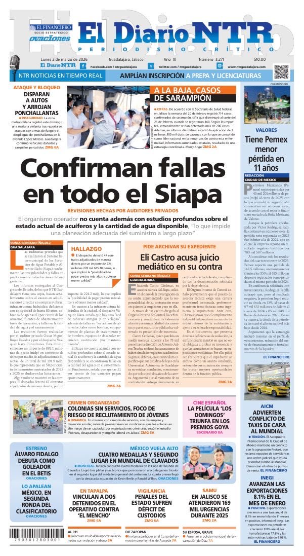 sonia_ssi's tweet photo. Exceso en adjudicaciones directas en compras y obras, infraestructura hidráulica deficiente, cobranza de apenas 51% de usuarios, fuentes de abastecimiento fuera de operación, y fallas en calidad de agua y saneamiento, hallazgos de auditorías al ⁦@siapagdl⁩ @NTRGuadalajara https://t.co/p3Z8ucDb6H