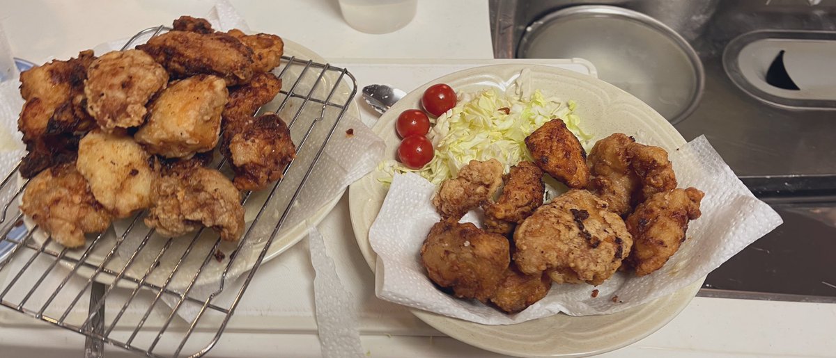 久々に唐揚げ作った