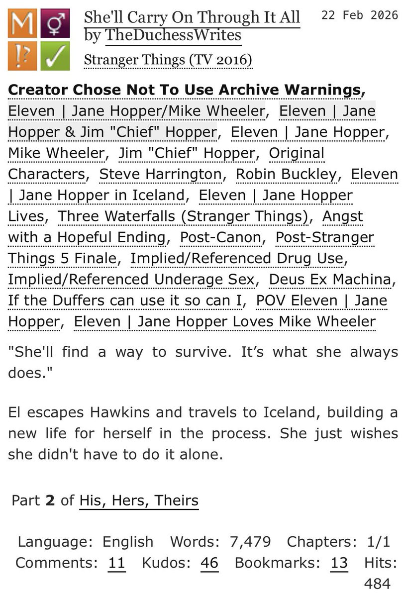 MilevenFics's tweet photo. #MilevenFicRec   

She'll Carry On Through It All
by TheDuchessWrites
https://t.co/KzI9Ii892D

#WIP #PostS5 #Angst https://t.co/qrkoacMyZ0