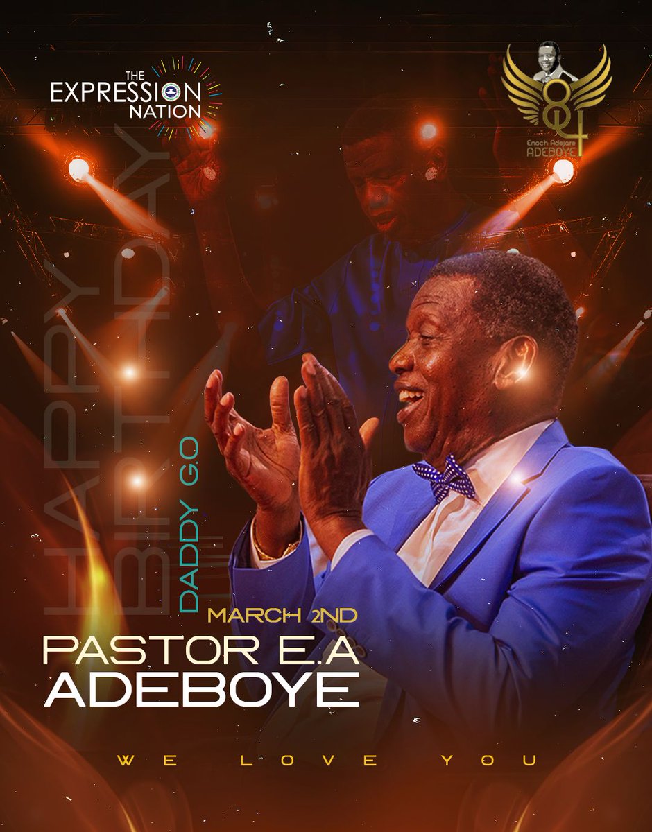rccgtenofficial's tweet photo. Eighty-four years of divine orchestration. Eighty-four years of consecration, obedience, and global impact. Eighty-four years of a life poured out on the altar for God and for generations.
Happy 84th Birthday, Daddy @PastorEAAdeboye
#EAA84
#EAAdeboye
#RCCGTENOfficial https://t.co/32SwhvDA8h