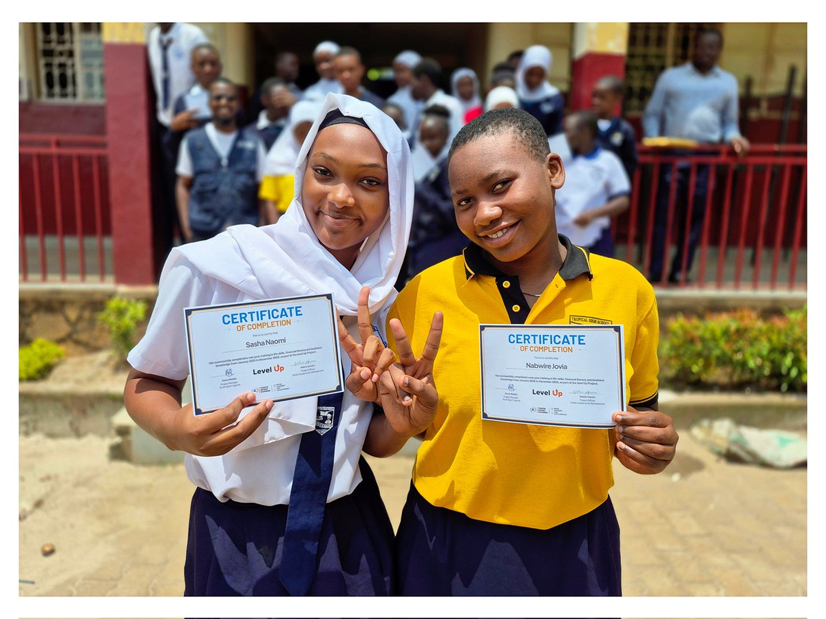 YSUganda's tweet photo. 📸Certified, Confident & Ready to Take On Their Goals!
#LevelUpProject participants from proudly receive their certificates after completing a full year of 24 sessions in business knowledge and life skills.
Over the year, they gained the skills & confidence to pursue employment or launch their own entrepreneurial ventures both in school and in their communities.
In interactive, inclusive sessions, they applied real-life scenarios to strengthen entrepreneurship, financial literacy, business planning, marketing, product knowledge, communication, teamwork, and problem-solving skills.
We are proud to see these young people step forward skilled, confident, and ready to make informed choices that positively impact their communities.🌍👏
#Ysu #youthempowerment #s4d #levelupproject #financialliteracy #YouthsportUganda