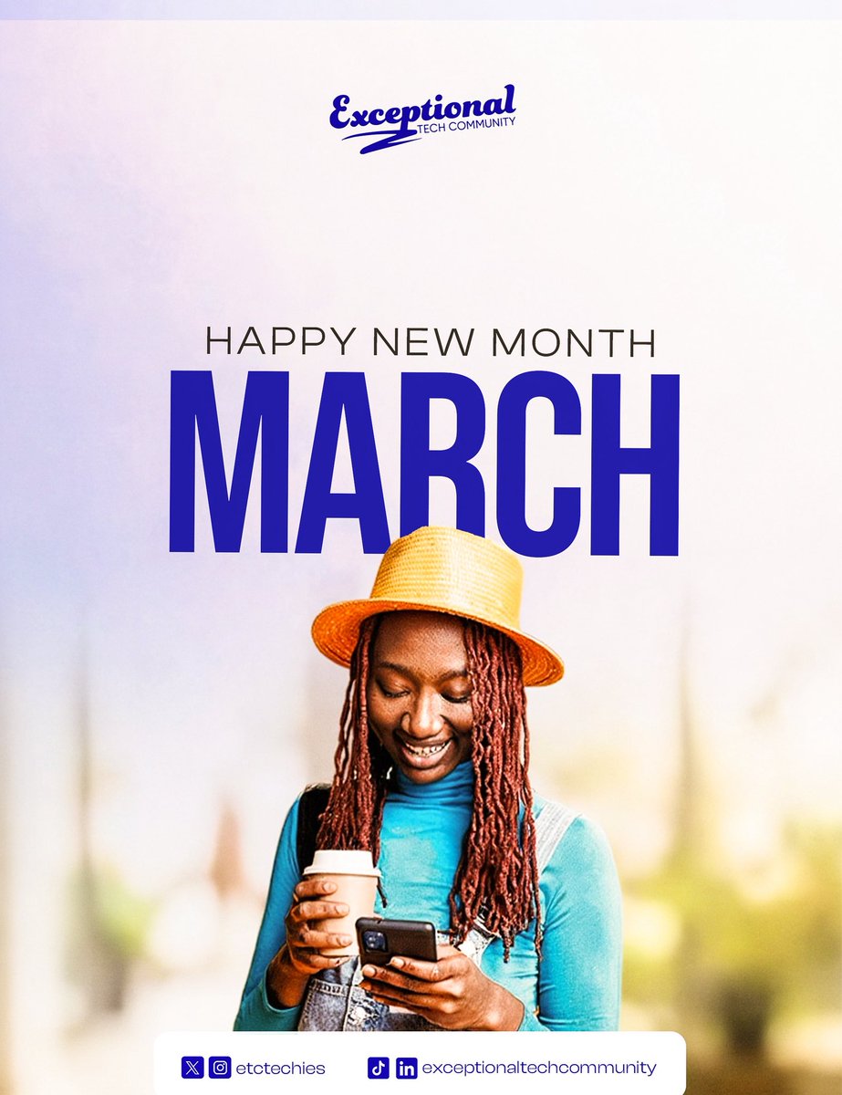 etctechies's tweet photo. At Exceptional Tech Community, every new month is a reminder that your tech journey is valid, your progress matters, and your goals are achievable.

#HappyNewMonth #MarchGoals #ExceptionalTechCommunity #TechCommunity https://t.co/hLHOHsVpZq