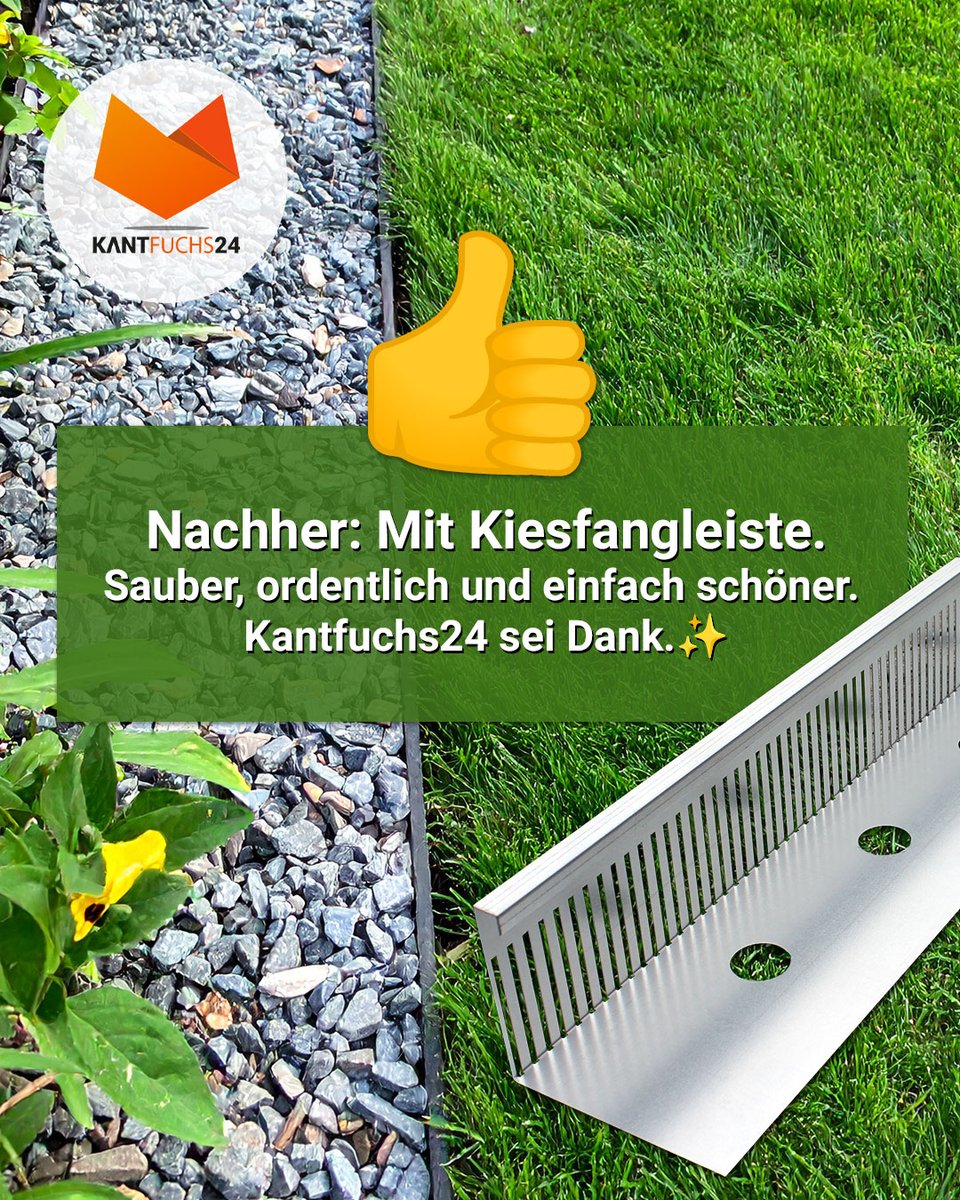 Eine #Rasenfläche mit #Kies wirkt nicht nur aufgeräumter, sondern auch deutlich funktionaler 🌿✨
Mit professionellen #Kiesfangleisten von #Kantfuchs24 bleibt alles dort, wo es hingehört.

🔥 kantfuchs24.de/kiesfangleiste…

#Gartengestaltung #Kies #Rasen #Kiesfangleiste #Magnelis #diy