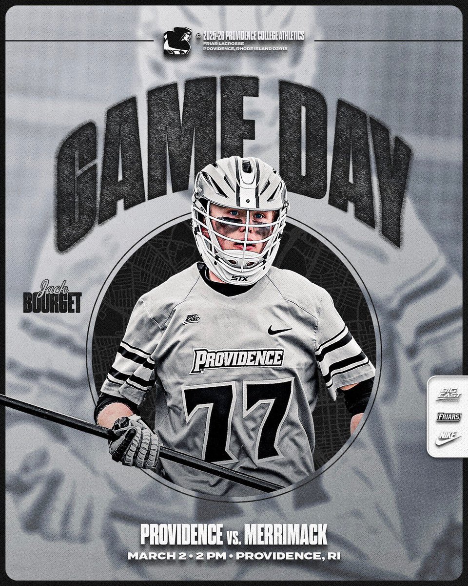 GAME DAY! 

🆚 @merrimackmlax 
⏰ 2:00 p.m. 
🏟️Chapey Field at Anderson Stadium
📍Providence, R.I.