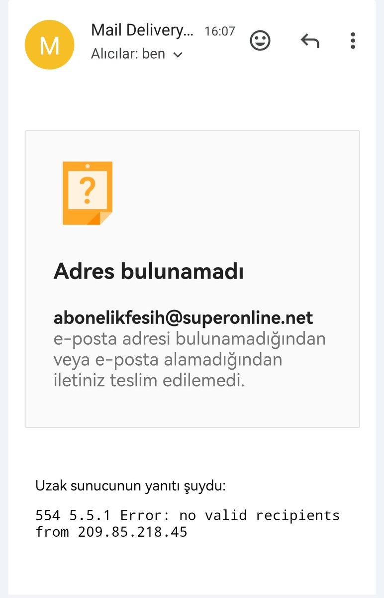 gknr83's tweet photo. @Turkcell aboneligimi iptal ettirmem icin verdiginiz a-mail adresi hata veriyor. İlgilenir misiniz ? https://t.co/47yiNbh7IP