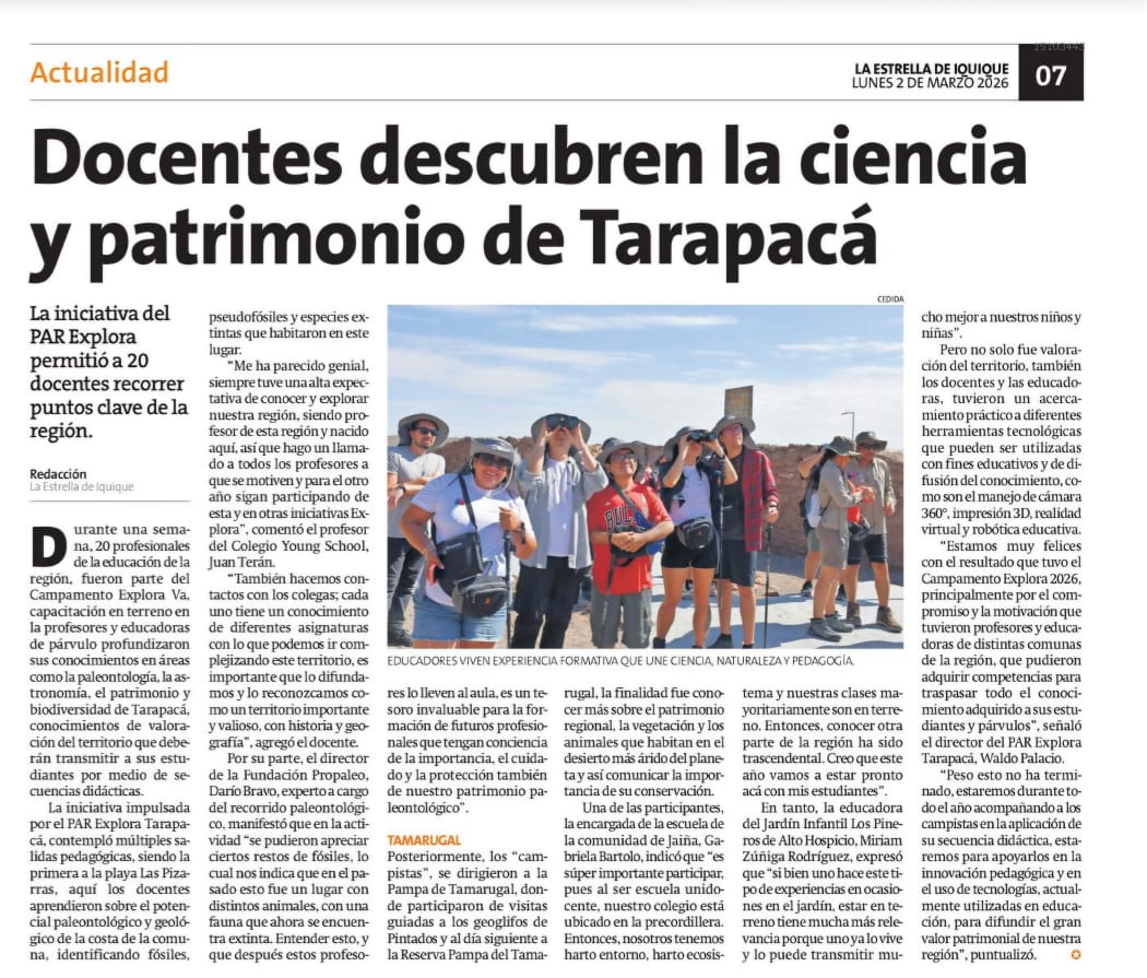 PAR EXPLORA Tarapacá 🚀 tweet media