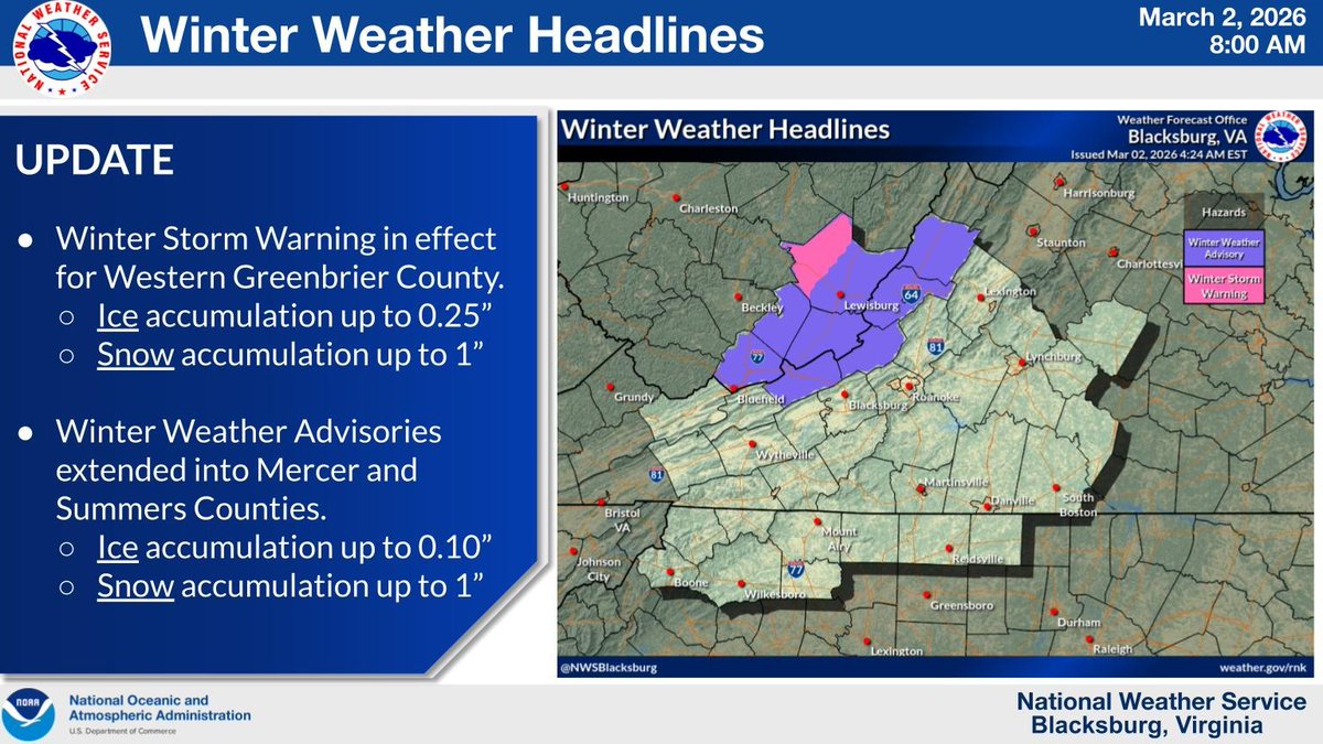 A Winter Storm Warning has been issued for Western Greenbrier and ...