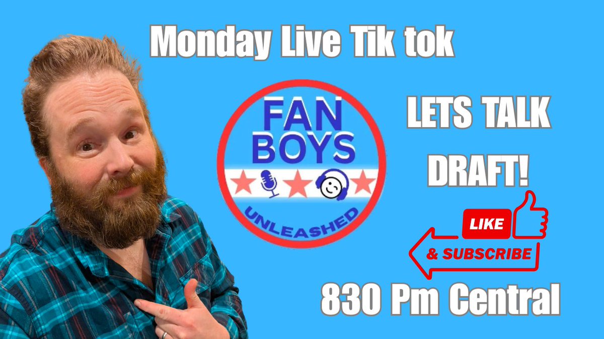 Mr1stDown's tweet image. See you tonight on Tik Tok and let's have ourselves a show! #NFLDraft 
See ya at 830pm Central! Let's have ourselves a show! 

Link
tiktok.com/@fanboyunleash…