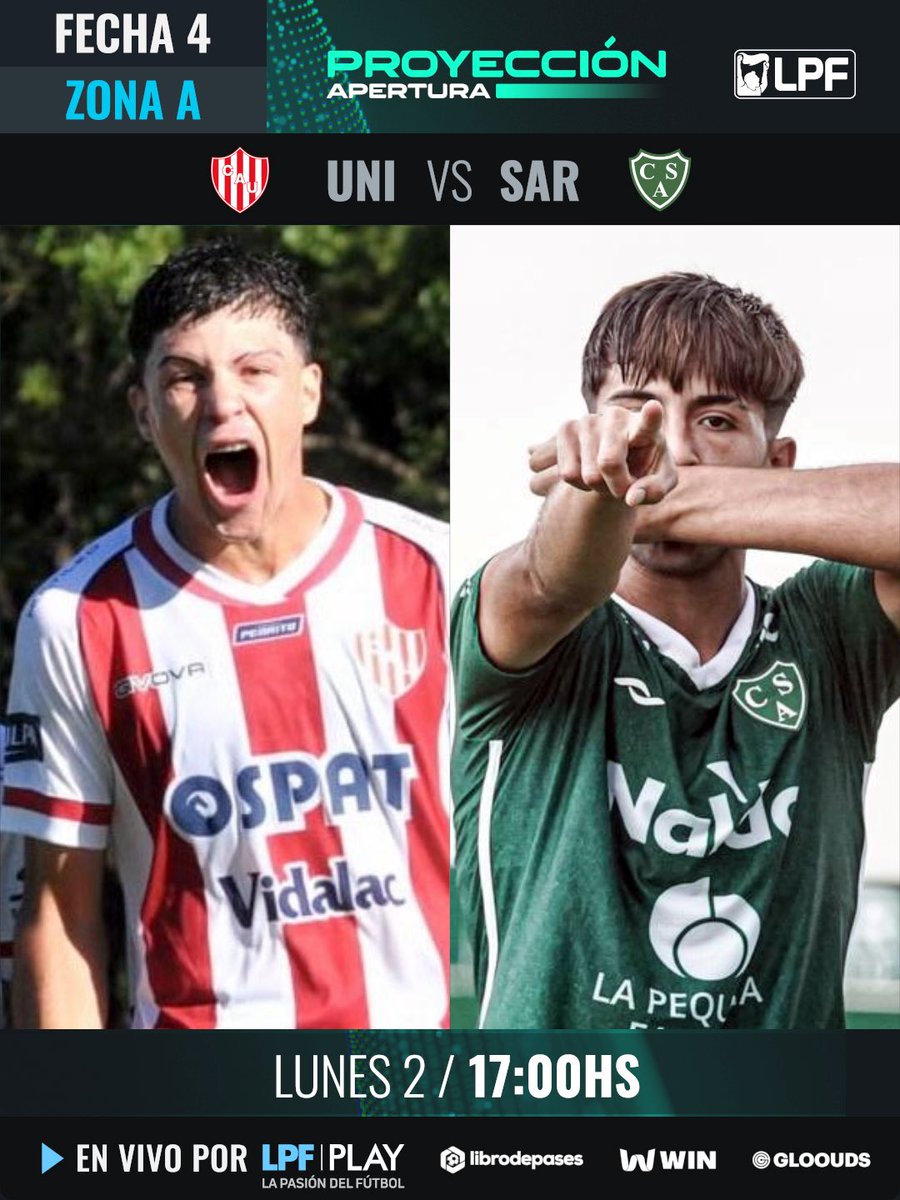 LPFPlay's tweet image. Mirá la #Fecha4 del #TorneoProyección Apertura 🏆por @LPFPlay 

🏟️ @clubaunion 🆚 @CASarmientoOf 

📲 @LPFPlay 
💻 lpfplay.com - La Pasión del Fútbol