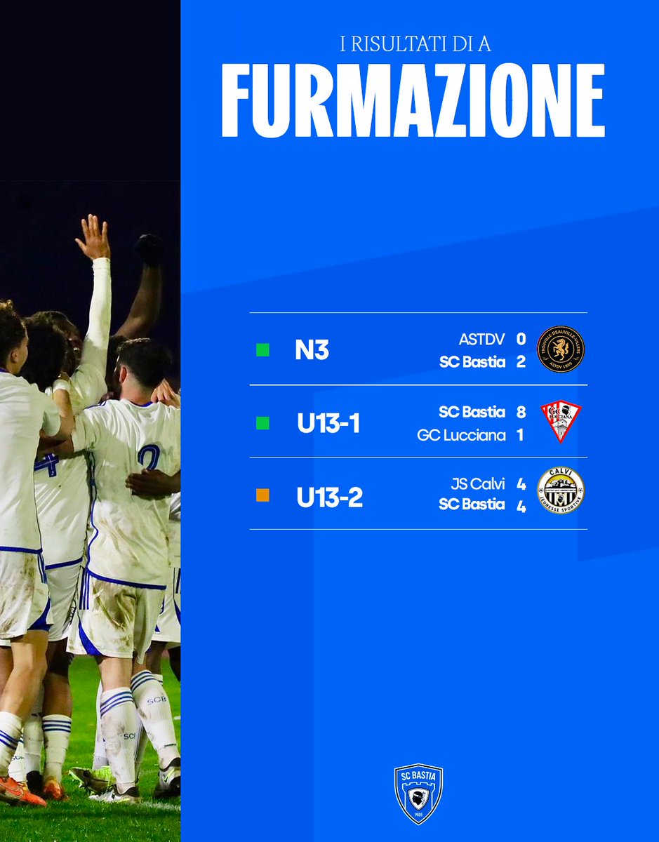 📈 I risultati di a Furmazione di sta dumenicata ! ⚽️

 #ForzaBastia