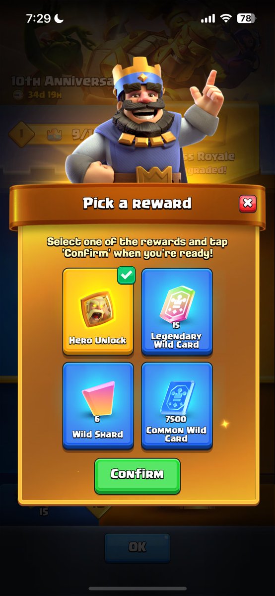 JustRyanAy's tweet photo. Should I pick 6 evo shards or hero barb barrel? This is a hard decision #ClashRoyale https://t.co/tsw2nxzsJh
