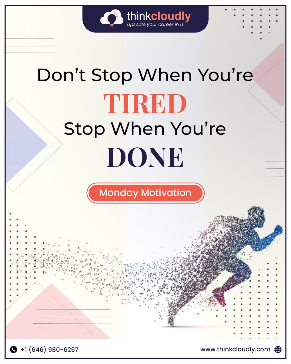 Thinkcloudly's tweet photo. Success isn’t about feeling motivated. It’s about showing up even when you’re tired. The extra hour you study, the extra skill you learn, the extra effort you give — that’s what separates dreamers from achievers. 

#MondayMotivation #CareerGrowth #StayCommitted #thinkcloudly https://t.co/suvJttXkJx