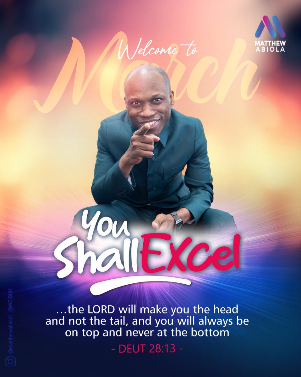 matthew_abiola's tweet photo. Welcome to month of March 2026
YOU SHALL EXCEL … Deut. 28:13
God has gone ahead of you 
Congratulation https://t.co/Ff74nm4swf