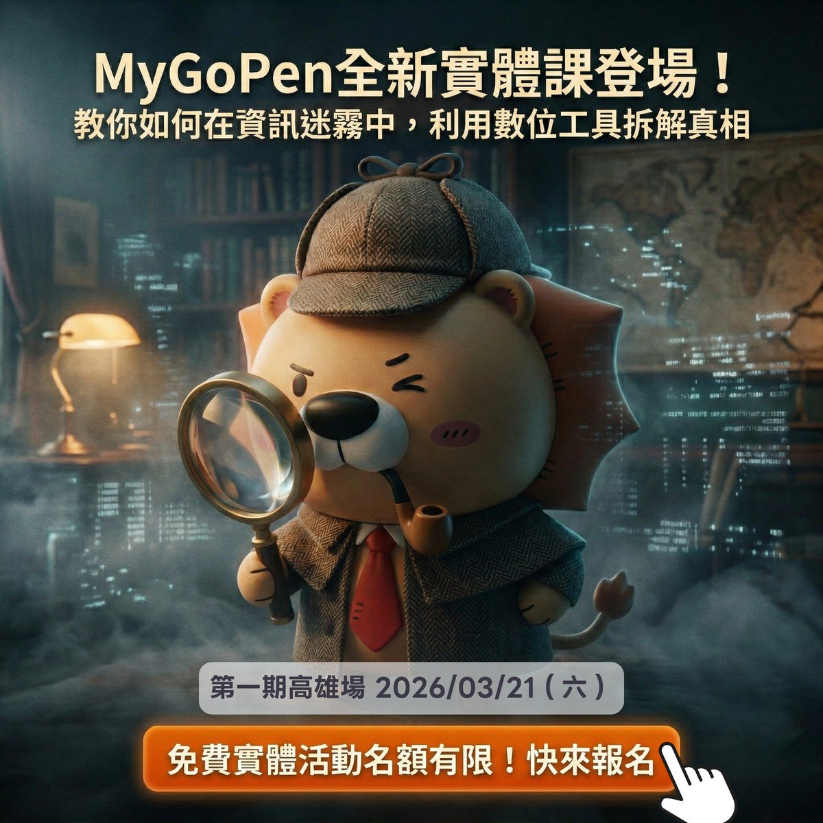 mygopen's tweet photo. ⚔️ 中東局勢緊繃，當戰爭與��亂發生，訊息真假難辨。MyGoPen 全新實體課，現場教你在資訊迷霧中，利用數位工具拆解真相🔍
1️⃣ 【基礎班】 
AI資訊識讀與Google Super Searchers應用 
2️⃣ 【進階班】 
AI虛構影像辨識與OSINT查證工具
🎯免費全新實體課，名額有限： https://t.co/h2VF4FkIaB https://t.co/NtAAup6ozg