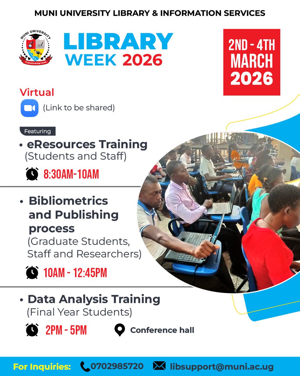 Muni University Library tweet media