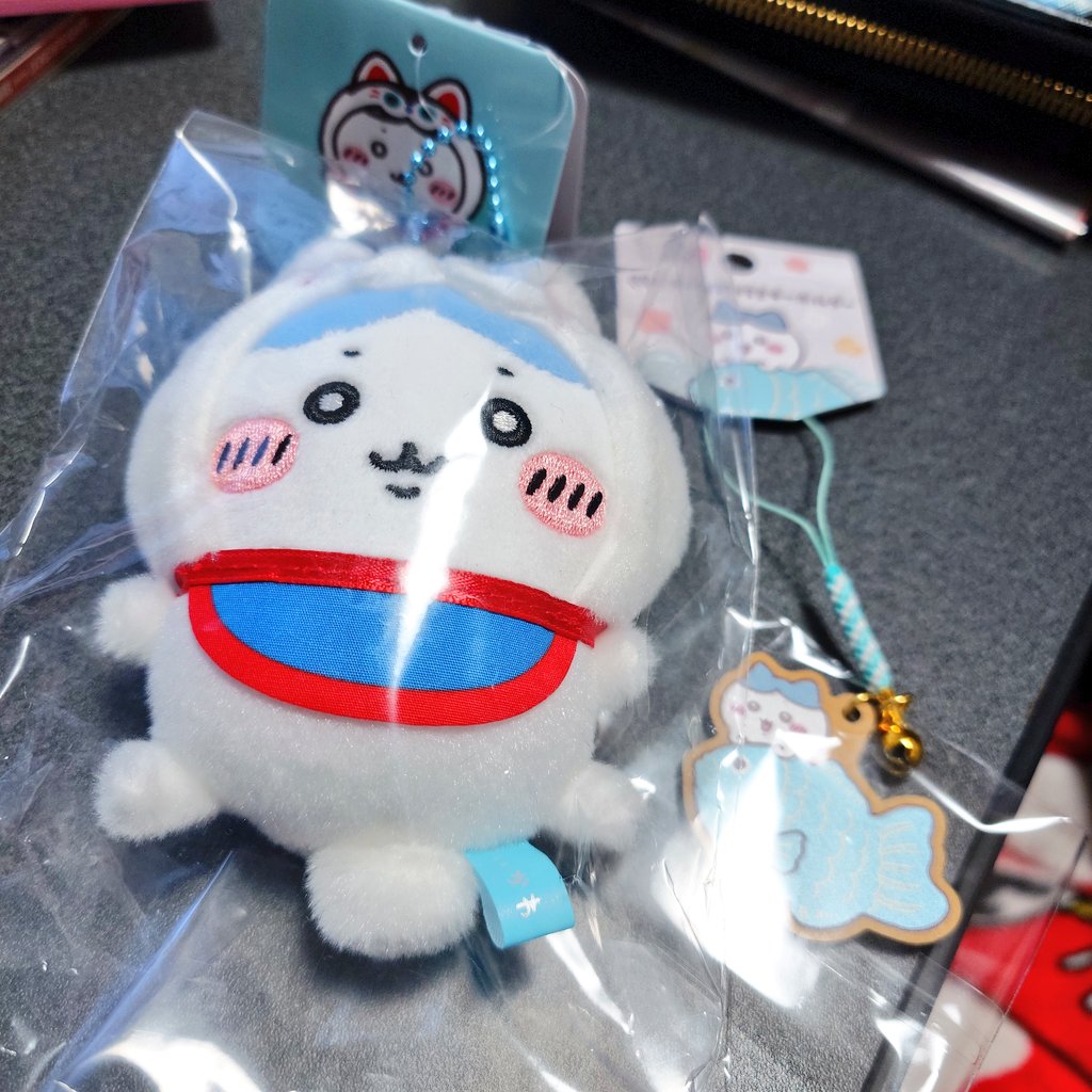 代行していただいたもぐもぐ本舗のマスコットと鈴キーホルダー届いた