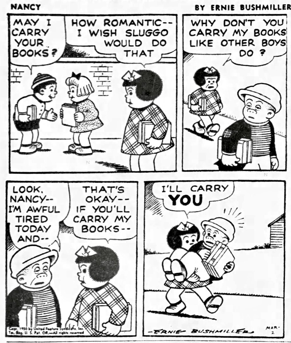 JohnnyCallicutt's tweet photo. Nancy By Ernie Bushmiller 
March 02,1950 https://t.co/J5Ol4vLQYU