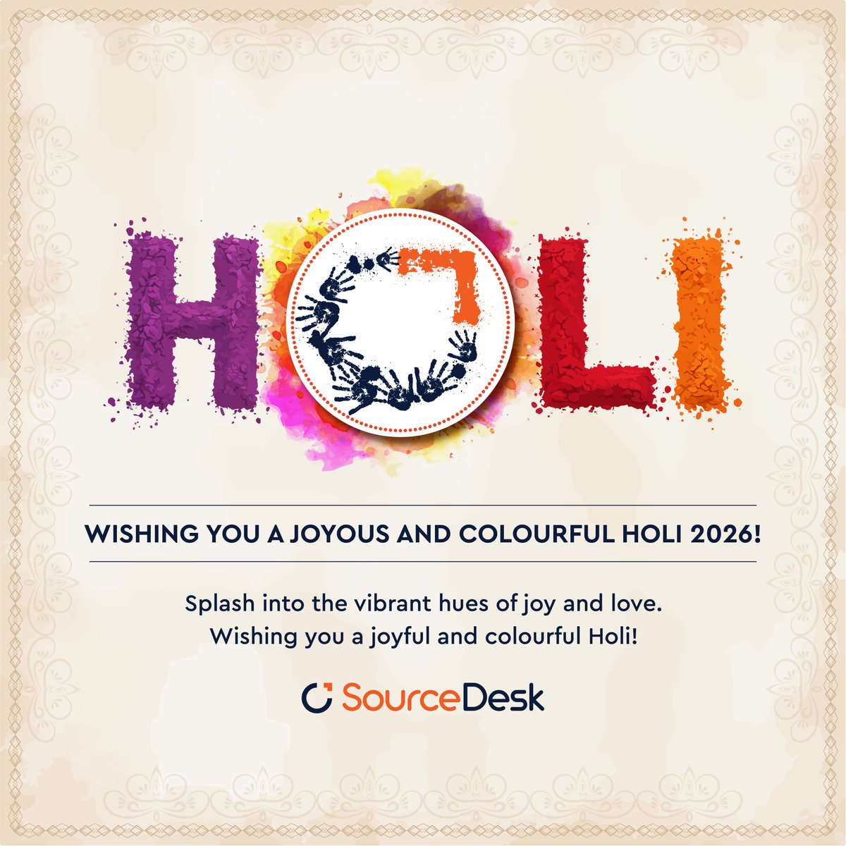 Let the colours of Holi bring joy, laughter, and positivity into your life. ✨
Wishing you a Holi full of happiness and unforgettable moments! 💥 🎉

#HappyHoli #FestivalOfColors #Holi2026 #sourcedesk