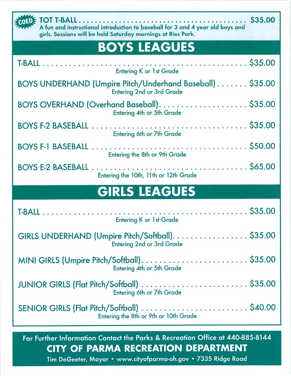 City of Parma Rec. tweet media