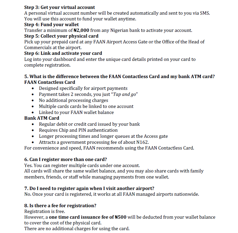 femiadebimpe's tweet photo. These are the frequently asked Questions (FAQs) about @FAAN_Official Cashless Policy
#GoCashlessCard #aviationToday https://t.co/8AfGOeNJUM