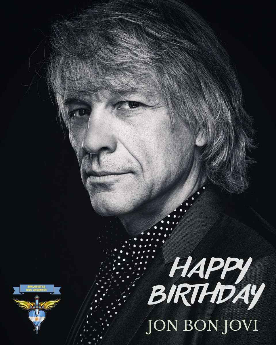 From Argentina, 🇦🇷 we celebrate your life and musical career 🎂!
 Thanks for decades of rock that unite us.
 Happy birthday <a href="/jonbonjovi/">Jon Bon Jovi</a> 
🎸❤️🗡
  #JonBonJovi #bonjovi