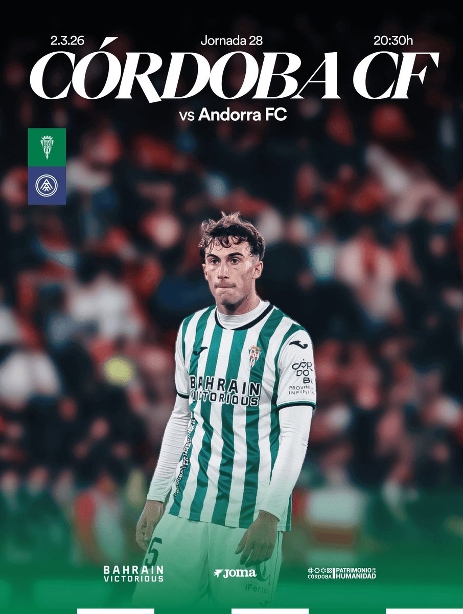 ¡DÍA DE PARTIDO!🤍💚

🆚 Andorra 
🏟️ El Arcángel 
⏰ 20:30
📈 J28