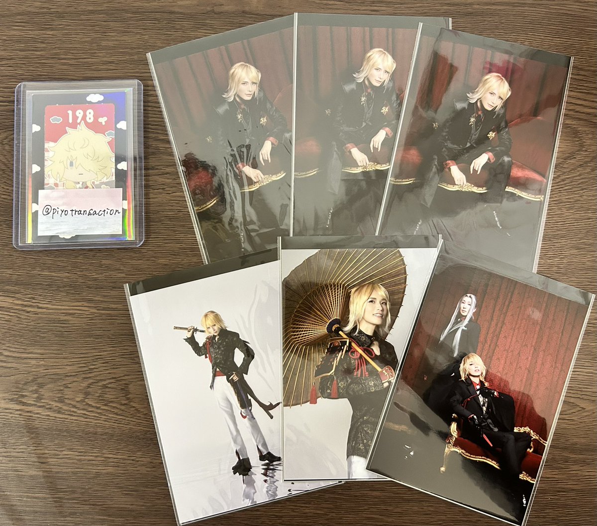 piyotransaction's tweet photo. 【交換・譲渡】舞台 刀剣乱舞 刀ステ 禺伝 ランダムブロマイド

譲→南泉(抜刀)・南泉(番傘)・南泉(祝装)3・姫鶴則宗
求→則宗(祝装) or 定価

郵送もしくは3/8現地
検索からでもお気軽にお声がけください https://t.co/TkEe6KByws