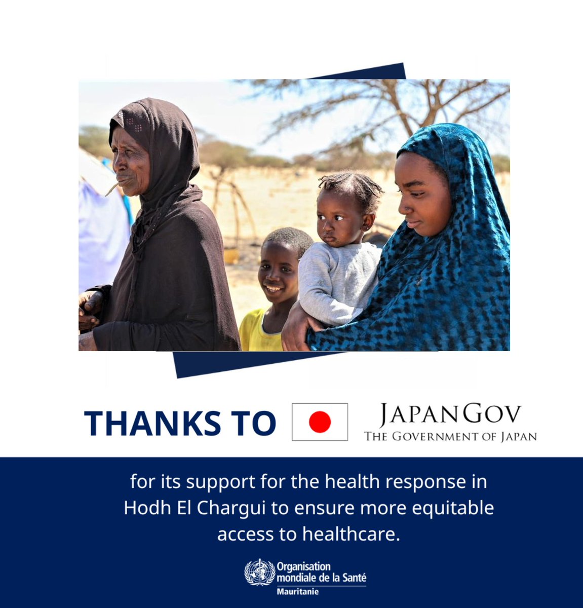 OMS_Mauritanie's tweet image. 🇯🇵🤝🇲🇷 Thank you to the Government of Japan for its generous support to the rapid response addressing the urgent and growing #Health  needs of #Refugees  and host communities in Hodh El Chargui, #Mauritania. This life-saving contribution strengthens access to essential health