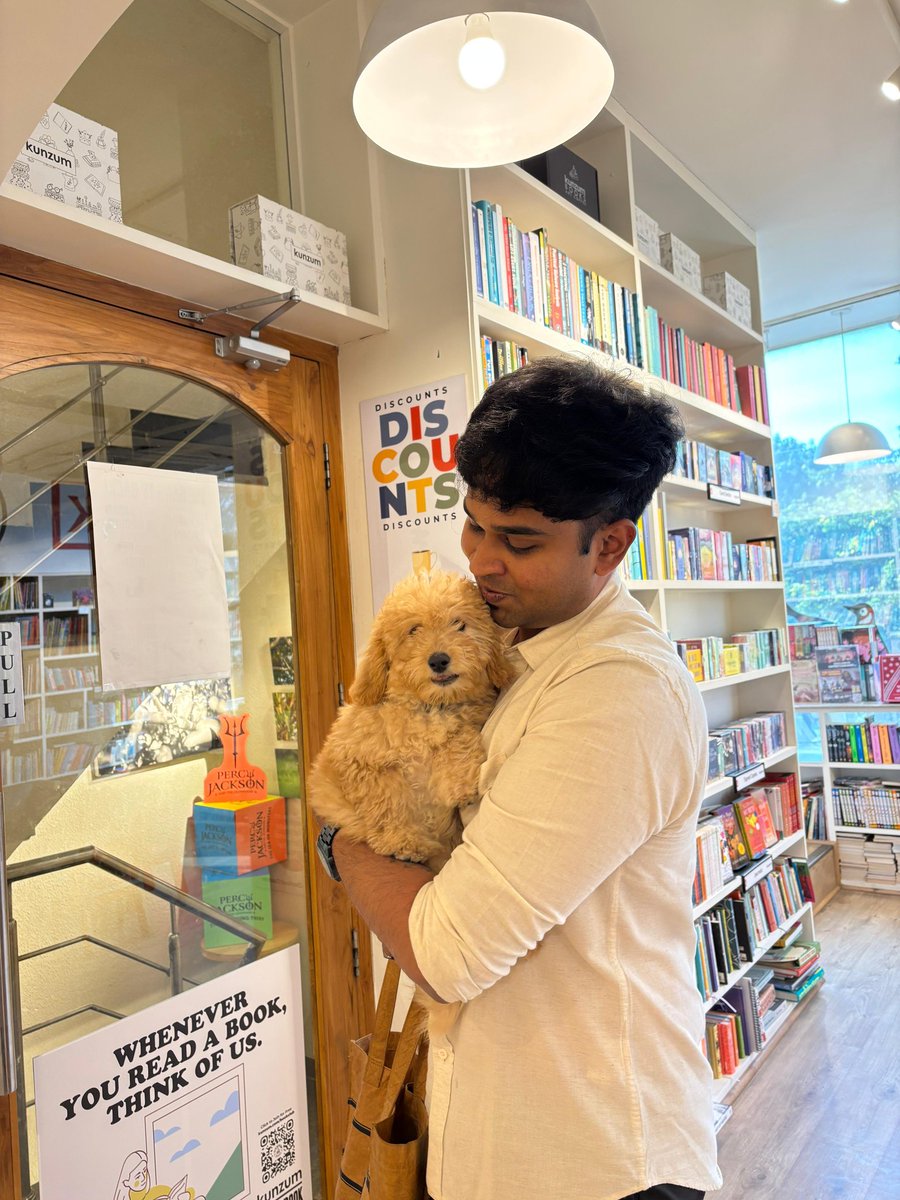 kunzum's tweet image. Meet our newest and most adorable visitor! 

At Kunzum, we believe every great story is better with a four-legged companion by our side. 

So, next time you visit, don't leave your furry friends at home because we'd love to meet them!

#kunzumbooks #pets #bookstore