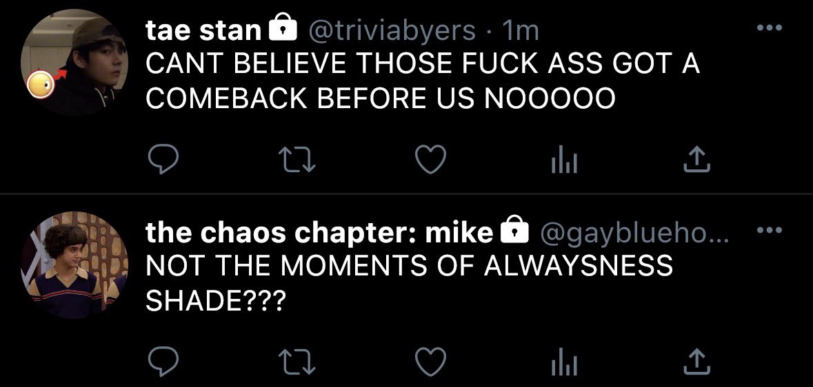 madwheelerzz's tweet photo. 🎧 #byler short smau 
⋆˚꩜｡ in which: will and mike are in different fandoms and engage on fights in social media https://t.co/vnwf4RtvlF