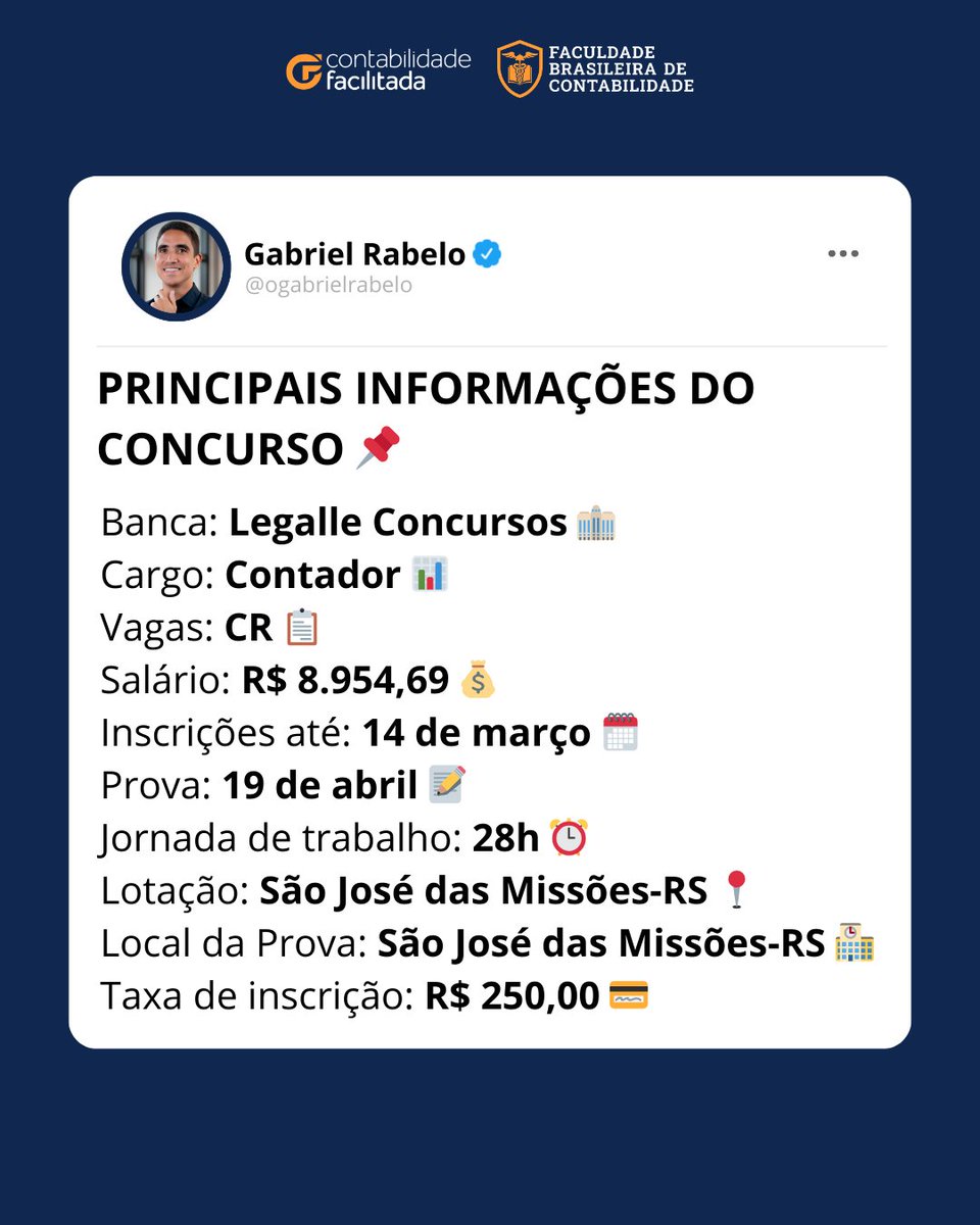 contfacilitada's tweet photo. A Prefeitura e a  Câmara de São José das Missões-RS, abriu inscrições para concurso público, incluindo contador, com jornada de trabalho de 28h semanais e salário de quase R$ 9 mil, se liga nas principais infos do concurso 👇 https://t.co/Nd5hPqjMsP