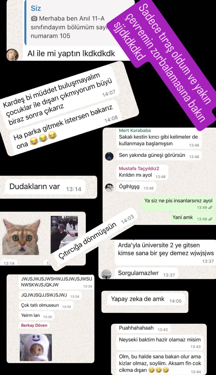 arkadaşlarım tarafından zorbalanma şeklim…