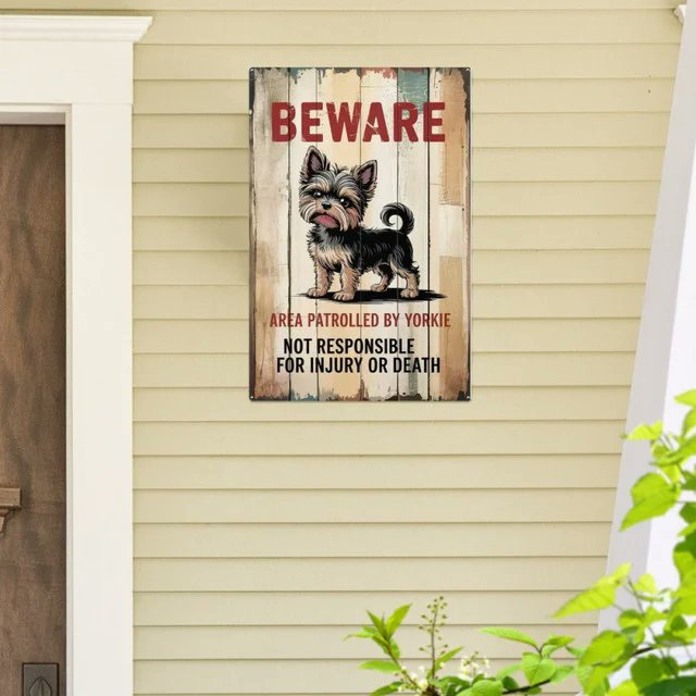 walmartree's tweet image. Add vintage charm to your space with our Vintage Beware of Yorkshire Terrier Metal Wall Sign 🐶🛠️ Perfect for dog lovers &amp;amp; home decor fans! 👉 doglito.com/products/vinta… #YorkshireTerrier #DogSign #DogDecor #MetalWallSign #VintageStyle #DogLovers #PetDecor #HomeDecor #TerrierLife