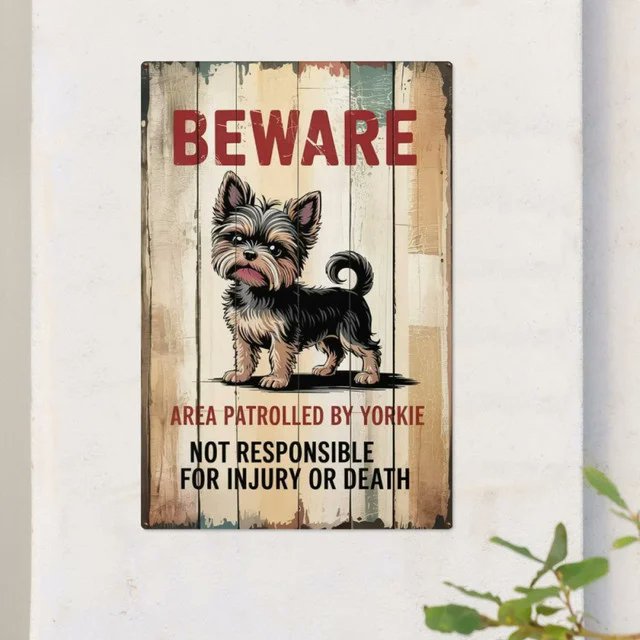 walmartree's tweet image. Add vintage charm to your space with our Vintage Beware of Yorkshire Terrier Metal Wall Sign 🐶🛠️ Perfect for dog lovers &amp;amp; home decor fans! 👉 doglito.com/products/vinta… #YorkshireTerrier #DogSign #DogDecor #MetalWallSign #VintageStyle #DogLovers #PetDecor #HomeDecor #TerrierLife