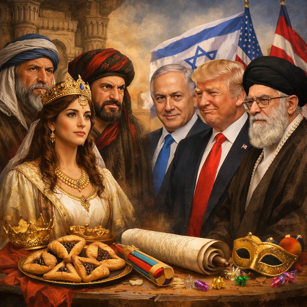 JeremBenhaim's tweet photo. Ce soir, les Juifs du monde entier célèbreront la fête de Pourim.

Cette année, compte tenu de l’actualité, la fête aura une résonnance très particulière :

Il y a 2 500 ans, dans l’empire perse (l’Iran actuel), le vizir Haman organisa un complot pour exterminer le peuple juif.

Grâce au courage exceptionnelle de la reine Esther et de son cousin Mardochée, le roi Assuérus renversa la situation en annulant ce décret.

Haman fut pendu et les Juifs sauvés.

Aujourd’hui, Israël est engagé dans une guerre légitime contre la République islamique d’Iran, qui a juré la disparition de l’État juif, afin d’empêcher que cela n’arrive un jour.

Nous vivons en ce moment des temps très difficiles qui vont malheureusement durer, mais comme il y a 2 500 ans, à la fin nous gagnerons et nous vaincrons.

Le peuple juif vivra pour toujours.

Très bonne fête de Pourim à tous ! ❤️🎭