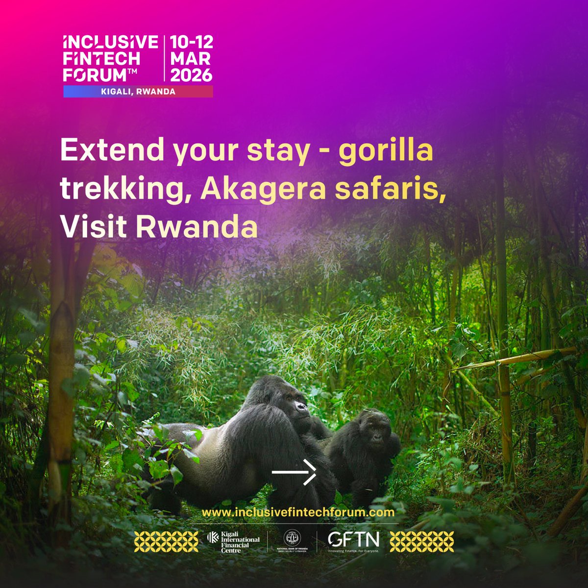 inclusIFF's tweet photo. The Inclusive FinTech Forum returns to Kigali Convention Centre from 10–12 March 2026. For those yet to confirm their participation, these pillars define why this gathering is the definitive venue for global financial leaders and stakeholders:

Plan your trip:
https://t.co/BGdHbo6WT9

Confirm your participation:
https://t.co/xXG1r4Elup

#IFF2026