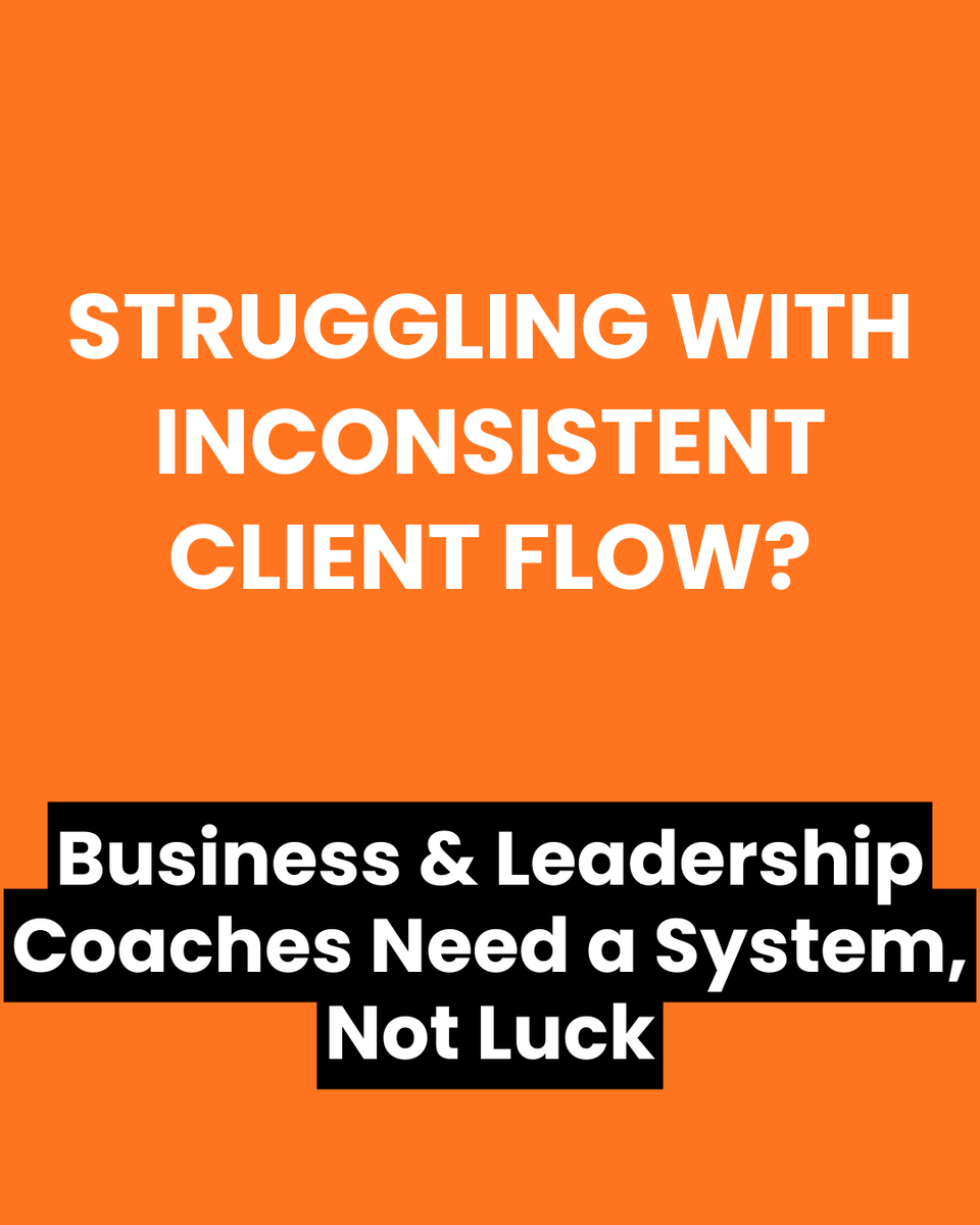 Business &amp; Leadership Coaches:

Inconsistent client flow isn’t about skill. It’s about systems.

Referrals + engagement ≠ predictable revenue.

Build inbound visibility where high-intent clients search.

#BusinessCoach #LeadershipCoach #ClientAcquisition #HighTicketClients